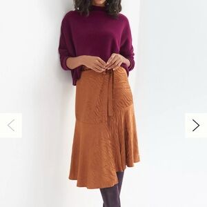 Anthropologie Maeve Midi Skirt Tamra Jacquard Animal Print Faux Wrap Size 0